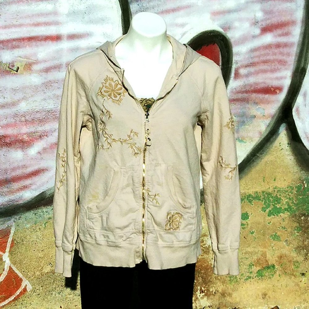 Haley K. Tan Embroidered Hoodie | L